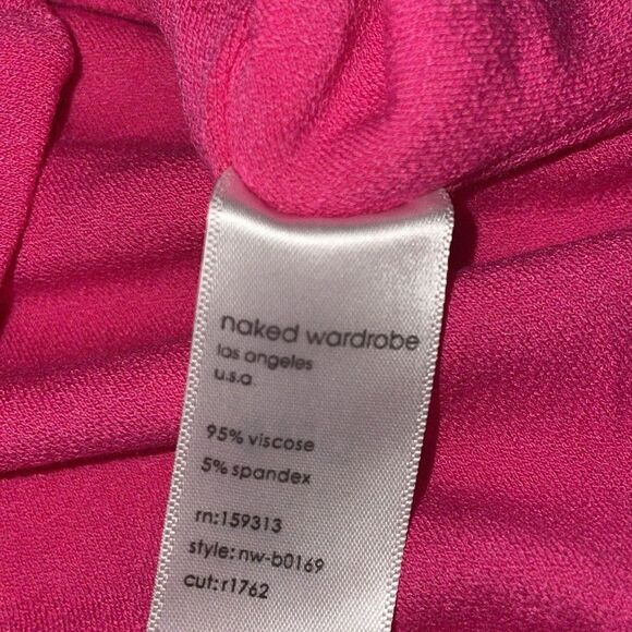 NWT naked wardrobe pink raspberry summer  tank top body suit leotard onesie - Picture 6 of 8
